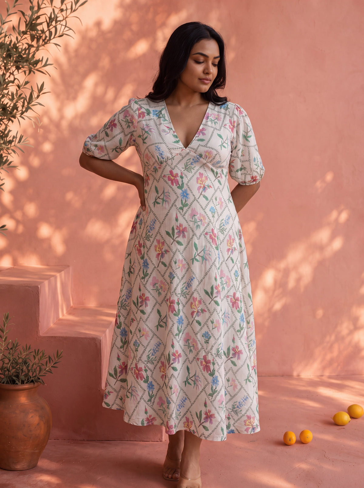 White Floral Maribel Dress
