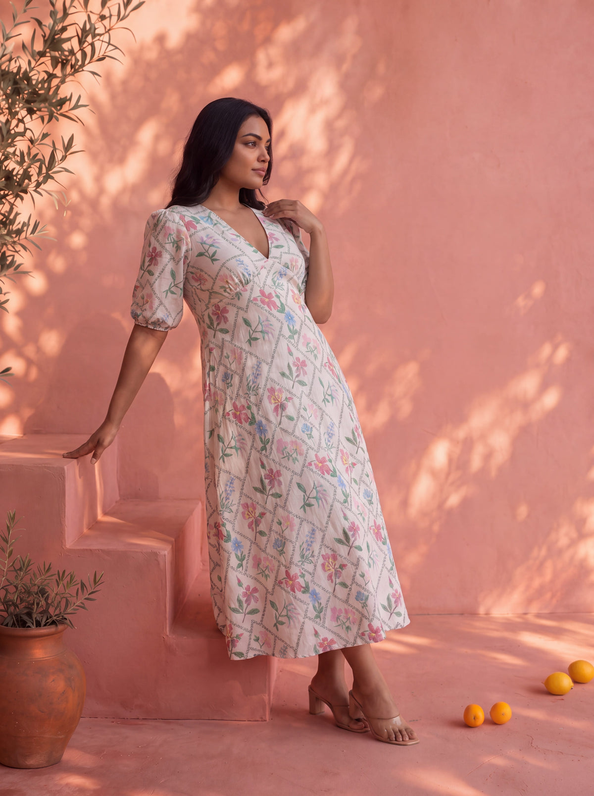 White Floral Maribel Dress