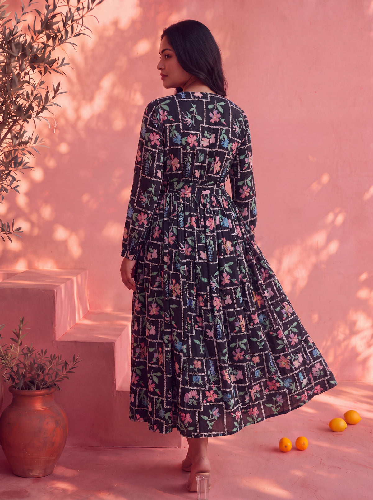 Black Floral Casa Dress