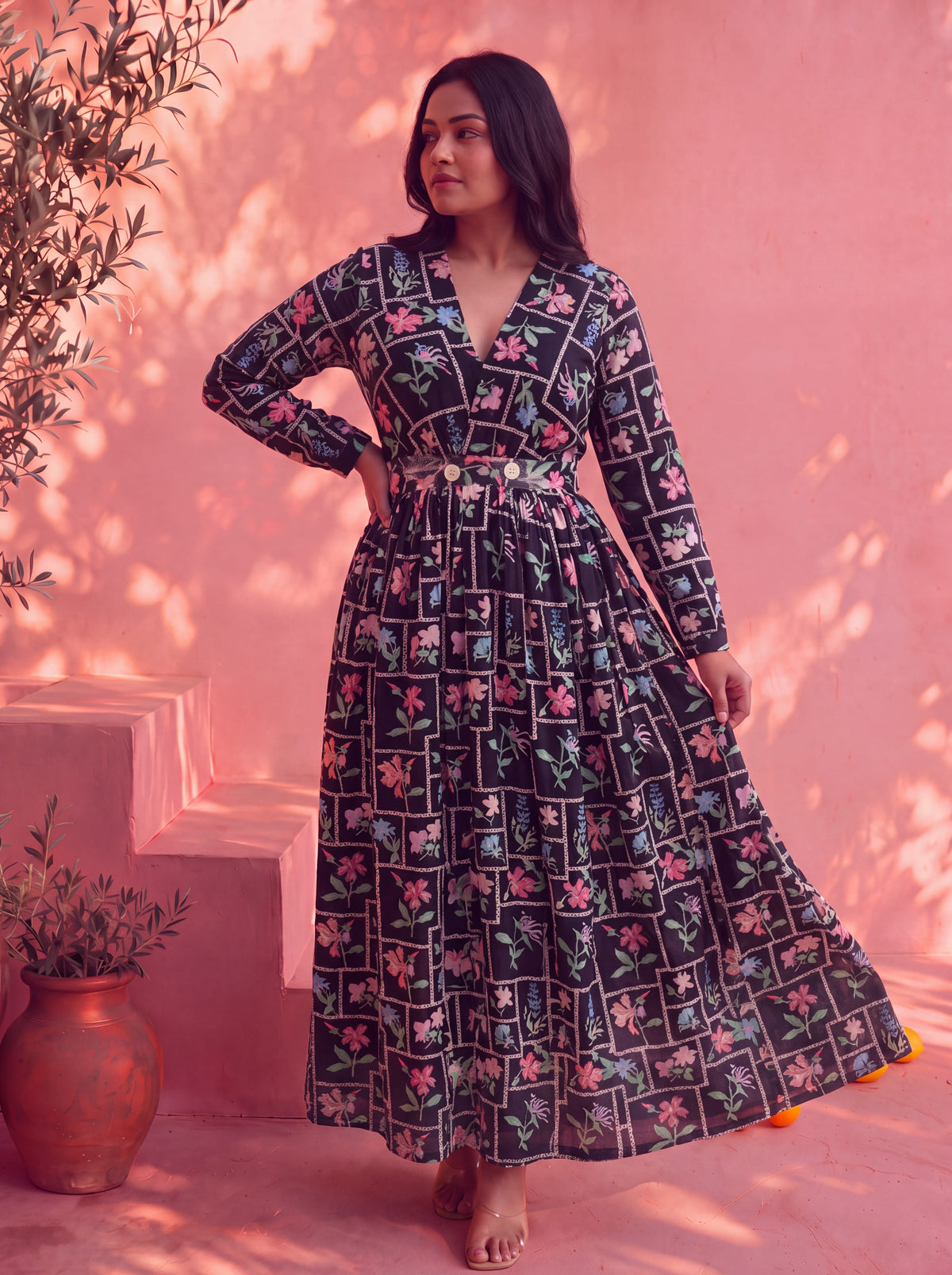 Black Floral Casa Dress